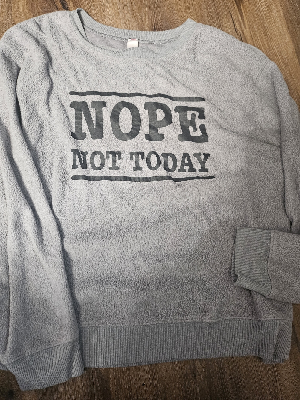 Women's Light Gray 'NOPE Not Today' Crewneck Sweater